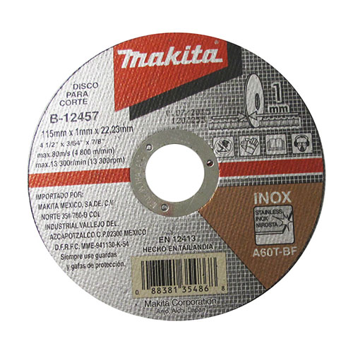 Disc Makita Cte.Inox 4-1/2X7/8 B12457/B12217